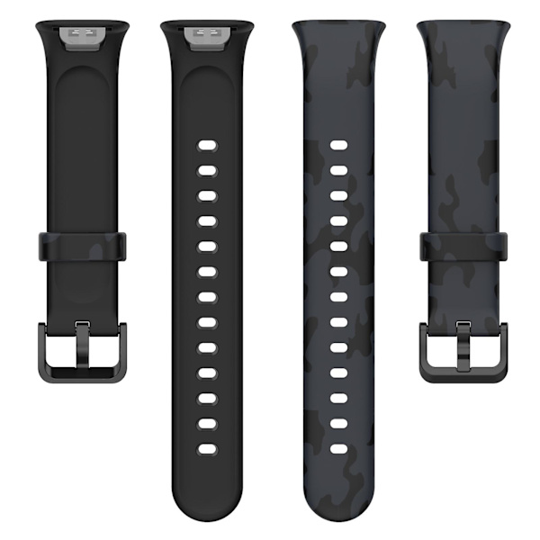 Til Xiaomi Mi Band 7 Pro Sport Band Blødt Silikone Mønster Tryk Udskiftning Rem, Standard Størrelse Camouflage Grey