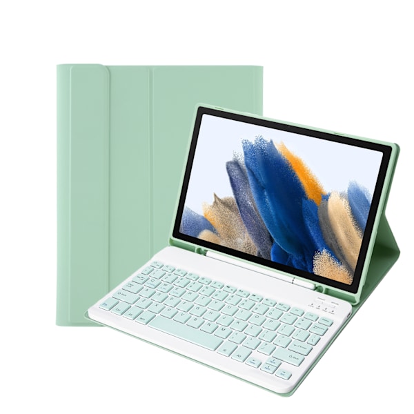 Näppäimistökotelo Samsung Galaxy Tab S9Ultra 14.6 X910/916B/918U:lle, langaton Bluetooth-näppäimistö ja keinonahkakotelo ja kynäpaikka Matcha Green