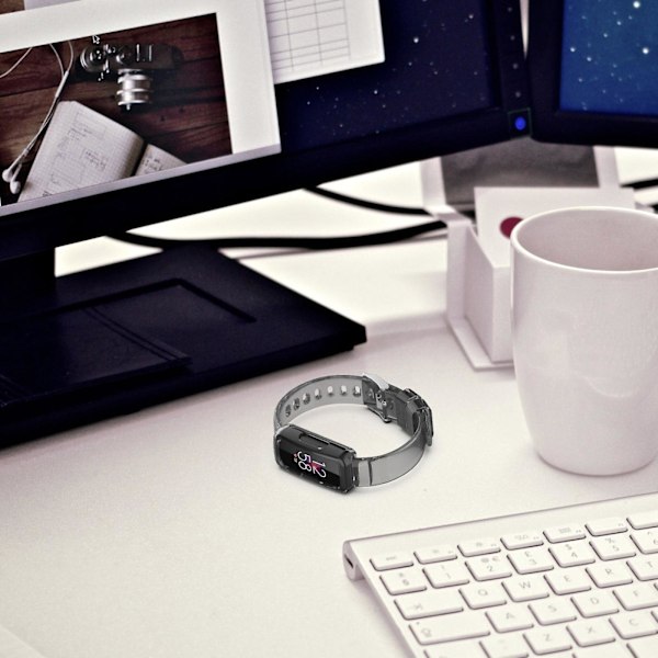 Transparent Silikon Integrerad Klockarmband För Fitbit Ace 2 Transparent