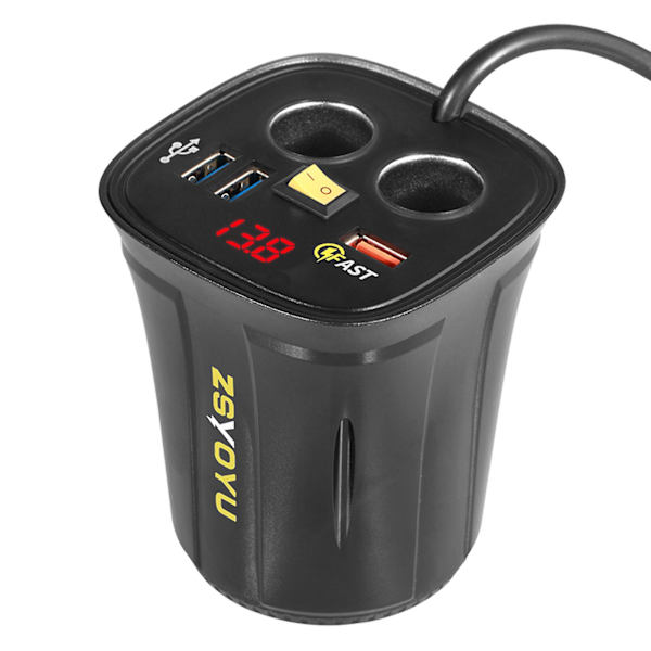 Usb-billaddare för bil Dubbla portar 3.0 Billaddare 80w Metall Snabbladdare Hållare Red