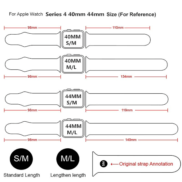 Håndleddsrem for Apple Watch Series 9/8/7 41mm/6/SE (2023)/SE(2022)/SE/5/4 40mm/3 2 1 38mm A Apple Watch Series 9 4