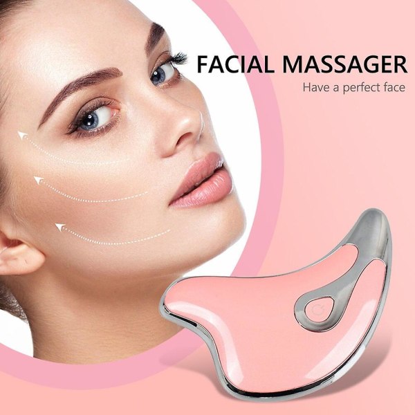 Elektrisk ansigtsmassager Led Microcurrent Vibration Massage Skrabning Løftebræt Ansigtsapparat Skønhedskorrektor pink