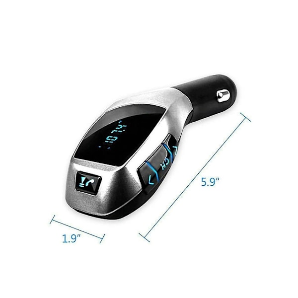 Bluetooth Bil MP3-afspiller med FM-sender og håndfri opkaldsfunktion (Sort)