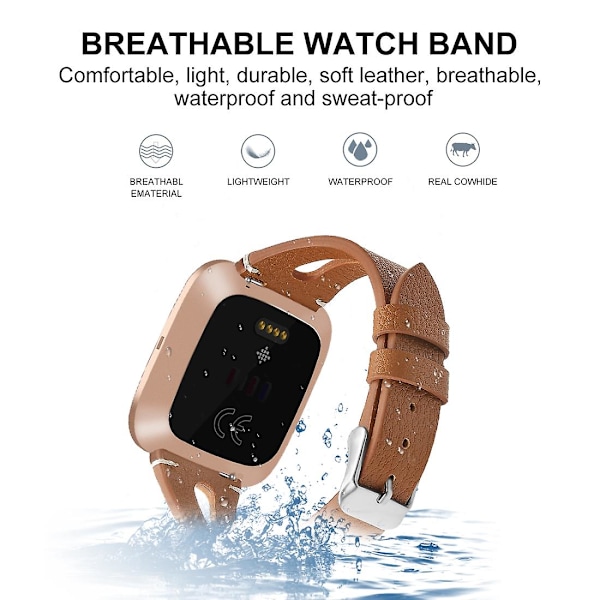 For Fitbit Versa 2 -ranneke Brown