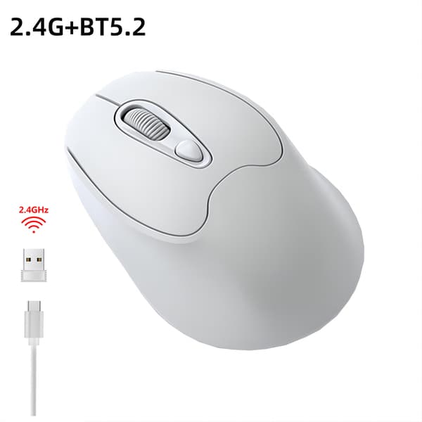 Mus trådløs, ergonomisk, BT 5.2 /2.4G to-tilstand (grå)
