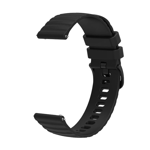 For Garmin Vivoactive 4s 18 mm bølgete prikket ensfarget silikonklokkebånd CJV Black