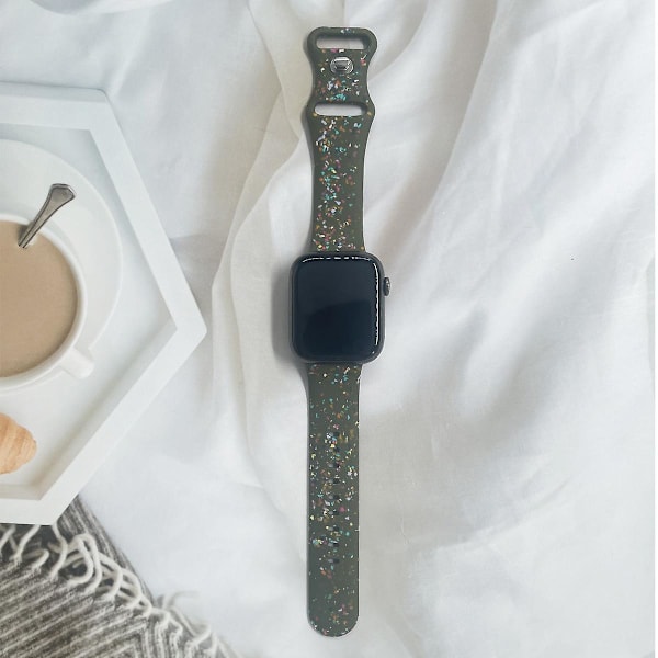 Klockarmband för Apple Watch Series 9 8 7 41mm/SE (2023) SE (2022) 6 5 4 SE 40mm/3 2 1 38mm, 8-spänne Green C Apple Watch Series 9 4