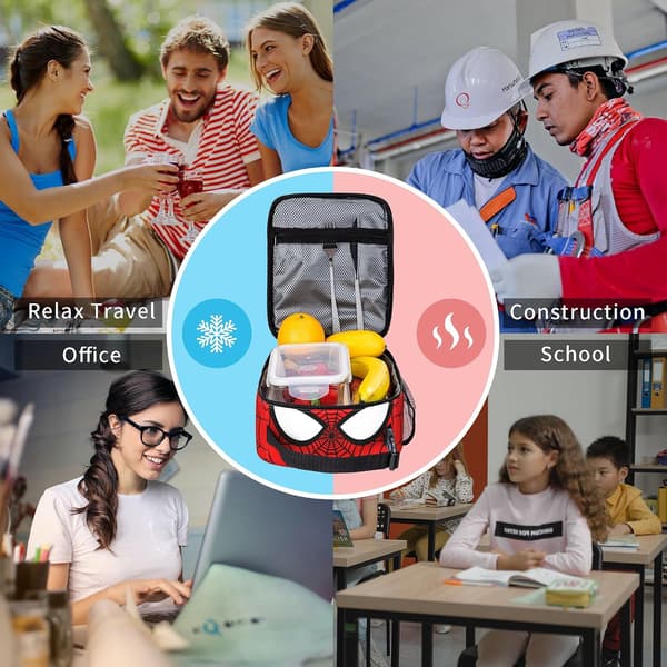 Madpose til genanvendelig superhelt, til måltider, skole, rejsetaske, daglig opbevaring (4)