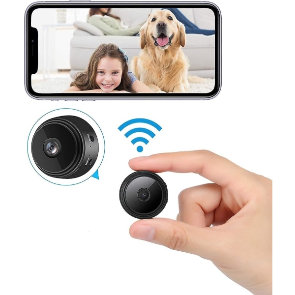 2021 Uusi versio Mini Wifi Piilokamerat, Vakoojakamera Äänellä Black
