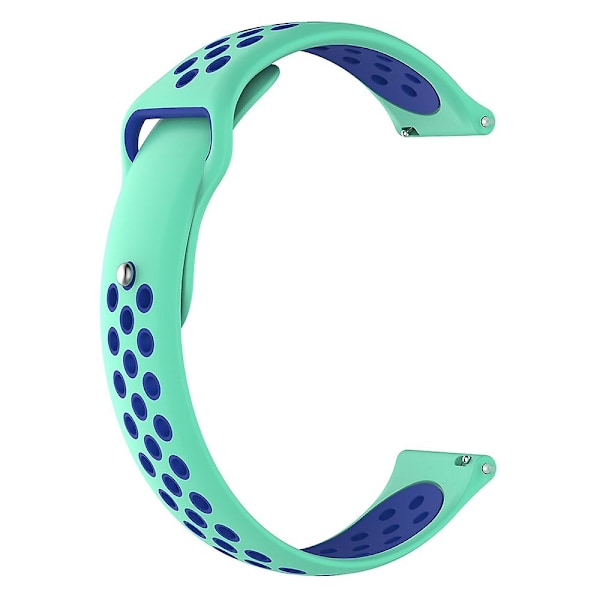 For Garmin Fenix Chronos To-farvede udskiftningsremme til ur (sort grå) til Garmin Fenix Chronos Teal Blue