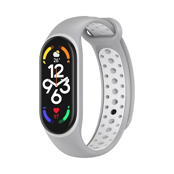 To-fargets silikonreim for Xiaomi Mi Band 3/4 Gray