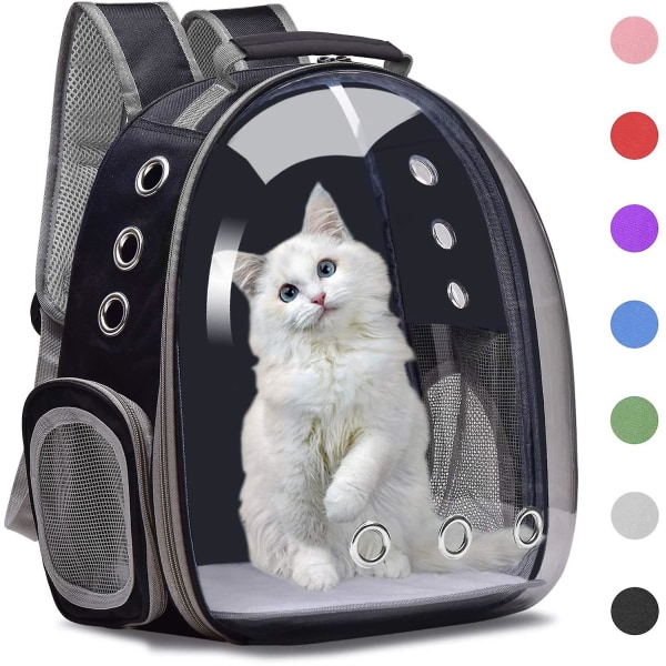 Pet Cat Hund Ryggsäck Stora valp bärväskor Space Capsule Black