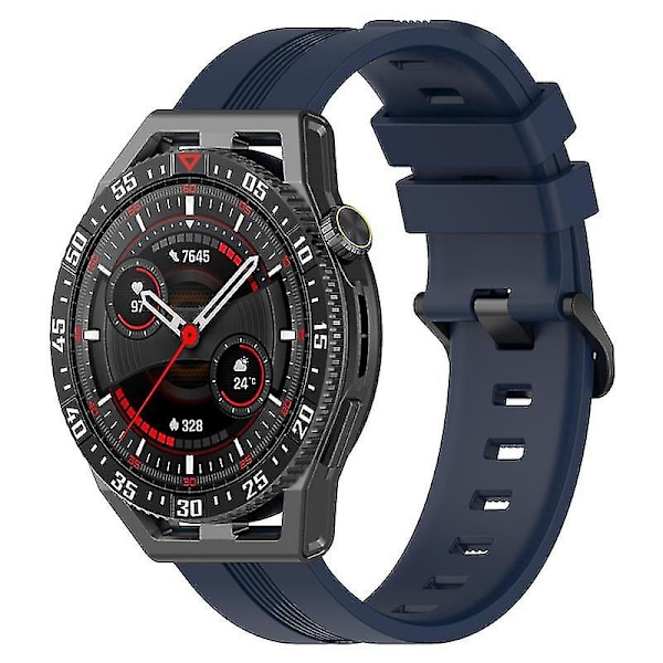 Texturerade armband i silikon för smartklockor, 20 mm, för Huawei Watch GT3/Watch GT, sportig stil, ersättningsarmband Ocean blue, Navy Blue C Huawei Watch GT3