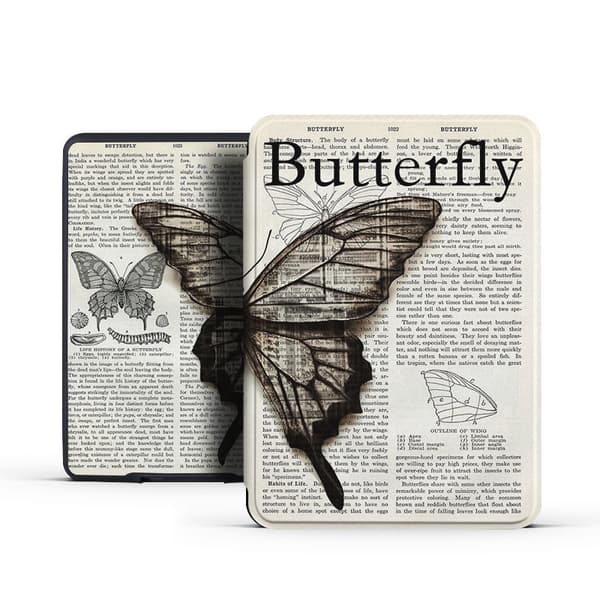 Etui til Kobo Clara BW 6 tommer Model N365 - Sort skrift med håndrem Butterfly