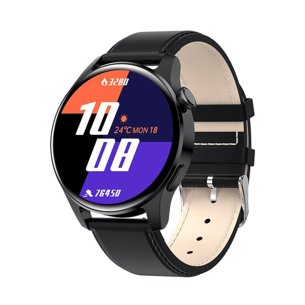 Smartwatch I29, Bluetooth-opkald Ip67 Vandtæt Fitness Tracker Til Android Ios (Sort Læder)