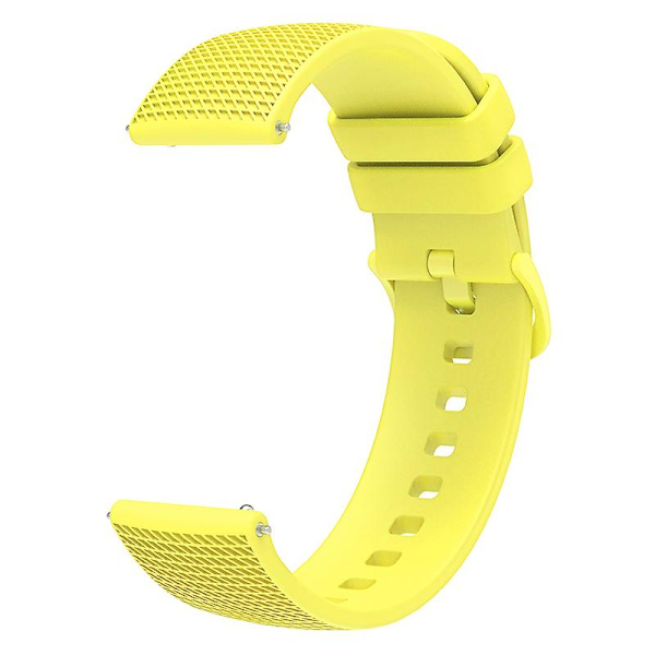 18mm Rutete Silikonklokkestropp for Garmin Venu 3s / Forerunner 265s Yellow