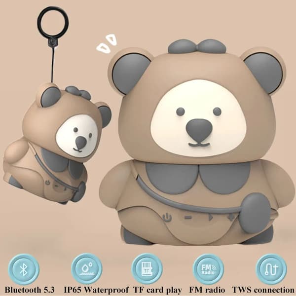 Coluna Bluetooth Cartoon Bear Tws Connected Stereo