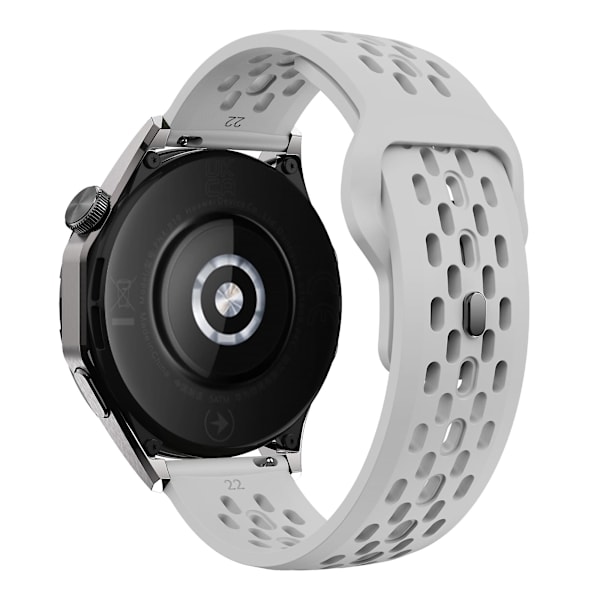 Til Garmin vivoactive 5 / Venu 2 Plus silikoneurrem 20mm hul justerbar rem Light Grey