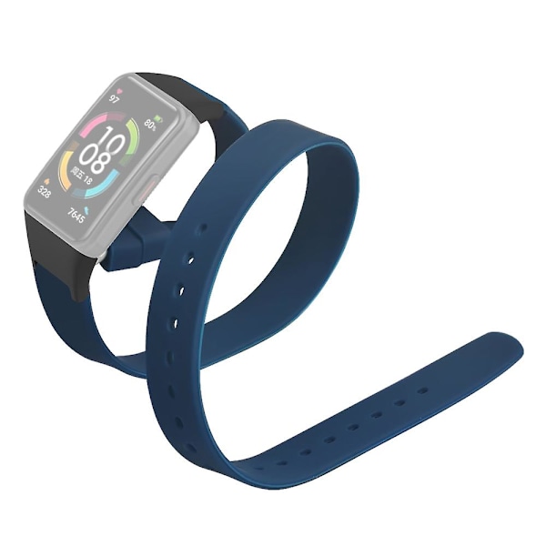 Pitkä silikonihihna Huawei Band 6/ Band 6 Pro / Honor Band 6 -rannekkeelle Midnight Blue