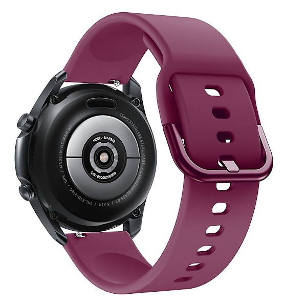 Silikonihihna metallilukolla Samsung Galaxy Watch3 45mm -kellolle Wine red G Samsung Galaxy Watch3