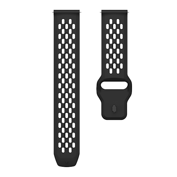 For Garmin vivoactive 5 / Venu 2 Plus Silikonurrem 20mm Hullet Justerbar Rem Black