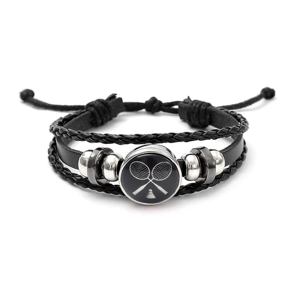 Armbånd Til Badminton, Justerbart Læderarmbånd Til Mænd