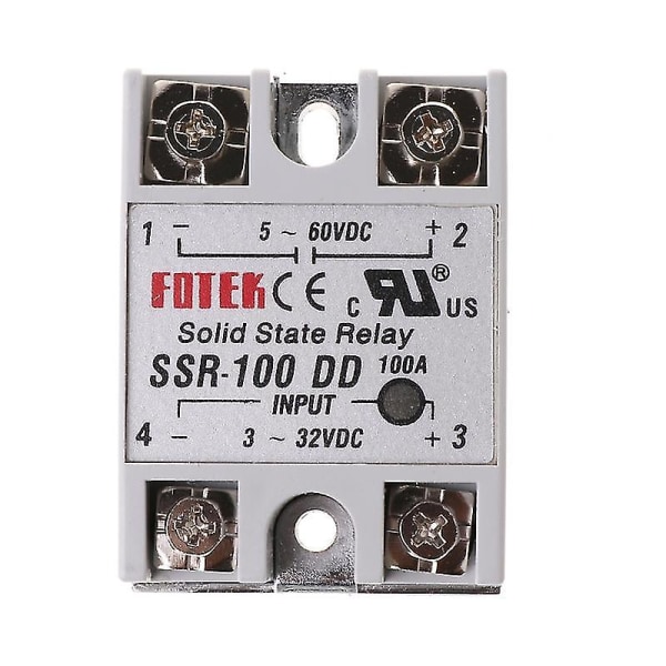 Ssr-100 Dd Solid State Relay Module 100a 3-32v DC-indgang 5-60v DC-udgangsrelæ