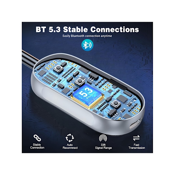 Bluetooth Transmitter Receiver til Hovedtelefoner eller BT-enheder, Trådløs Bluetooth Transmitter til Hovedtelefoner, Input Adapter