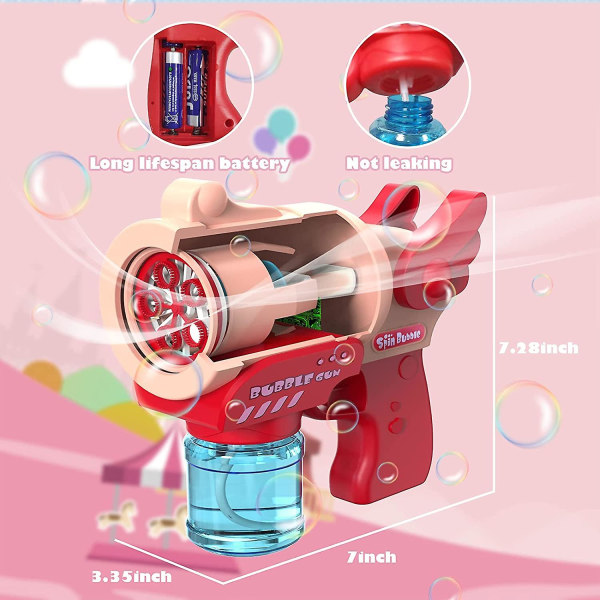 Bubble Machine Gun, Auto Bubble Maker-lösning för småbarn, Bärbara Bubble Blower Presentleksaker