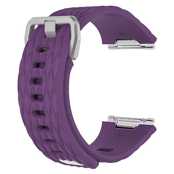 For Fitbit Ionic Dragon Scale Texture Silicone Watch Band with Buckle, Size:S(White) S Purple