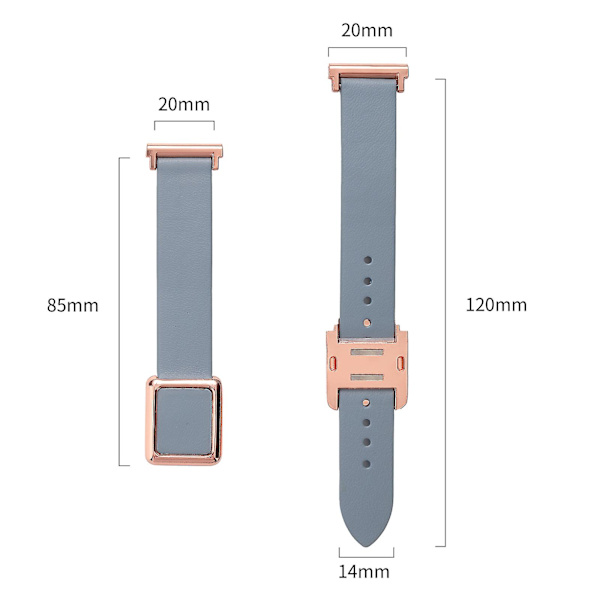 20mm Läderklockarmband för Samsung Galaxy Watch6 Classic 47mm 43mm, med magnetiskt viklås Apricot Rose Gold Buckle