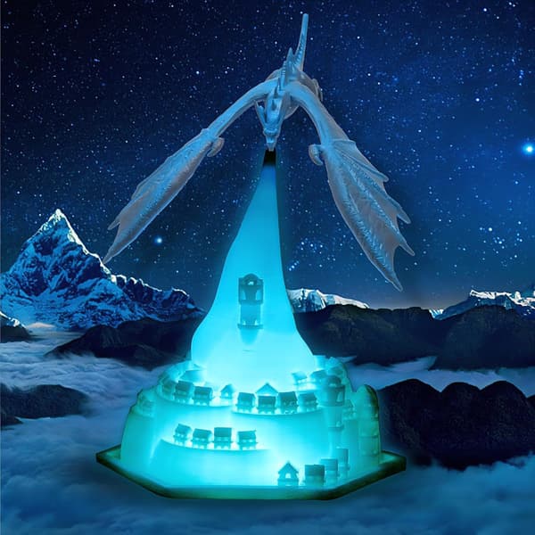 3D-printet natlampe med USB-gave (isdrage)