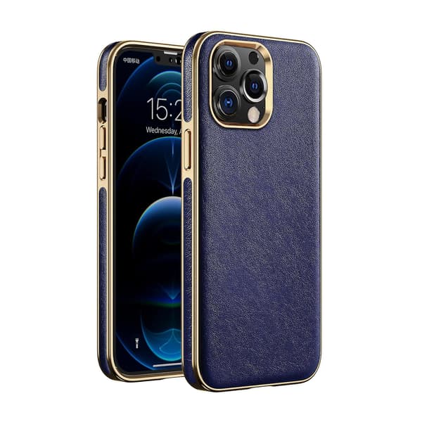 Case i läder iPhone 13 Pro Blue