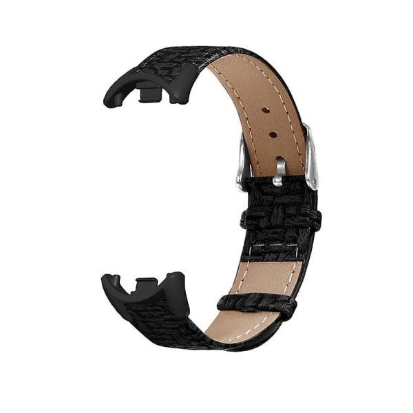 Andningsbar PU-rem för Mi 8/8 NFC Smartwatch med slitstark loop Moderiktigt armband Black Woven pattern