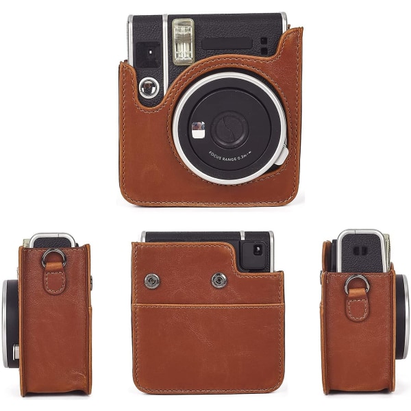 Beskyttende myk Pu-lærveske for Fujifilm Instax Mini 40 Brown