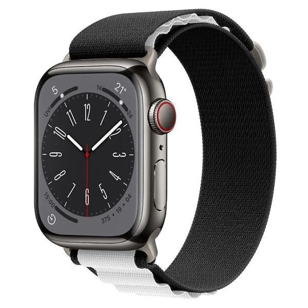 Alpine Loop Band For Apple Watch Strap 49mm 44mm 40mm 45mm 41mm 42mm 38mm 38 40 44 45 Mm Armbånd Iwatch Ultra Series 7 6 3 Se 8 42 44 45 49mm black-white