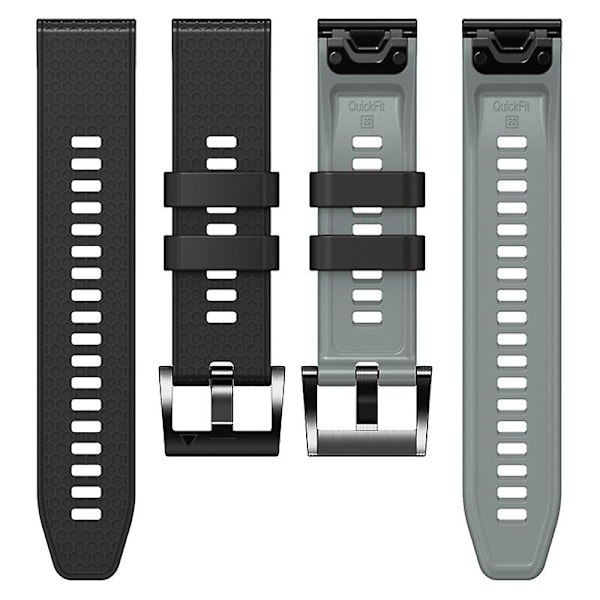 Dot Texture Watch Band til Garmin Fenix 7 / Forerunner 965 / 955 / 945 / 935, Blød Silikon Dual-farvet Rem Black Grey
