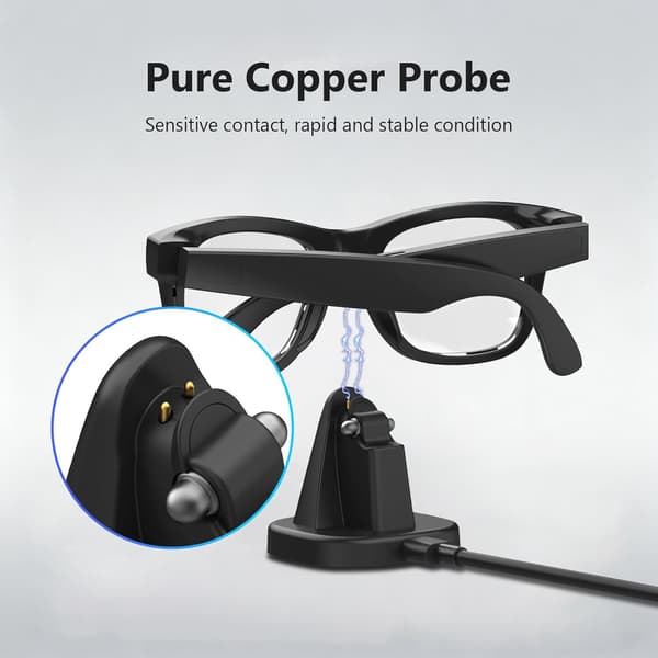 Opladerdock til Ray-Ban Meta Oakley Meta Smart Glasses, ingen briller (kompatibel)
