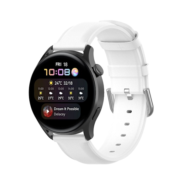 Læderrem til Huawei Watch GT 3 46mm/GT Runner White