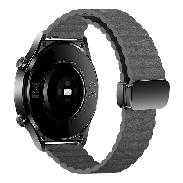 22mm Lærrem Stropp Magnetisk Urrem For Samsung Gear S3 Classic / Garmin Vivoactive 4 Grey