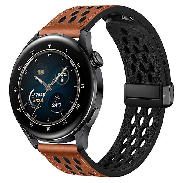 For Huawei Watch GT 3 42mm/ GT 3 Pro 20mm PU Læderrem Hulsdesign Urrem Brown