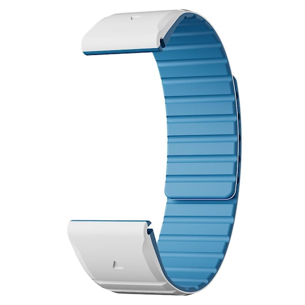 Til Garmin Fenix 5 / 5X / 6X / 7X Urrem 22mm Dual Color Silikone Smart Watch Band White  Blue