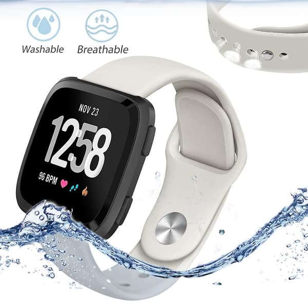 Silikone Rem til Fitbit Versa 2 Fitbit Versa Fitbit Versa Lite - Størrelse:L Apricot