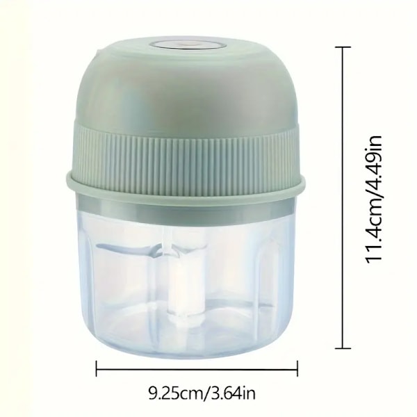 8,45 unssin sähköinen minivalkosipulisilppuri, 3600 rpm (sininen)