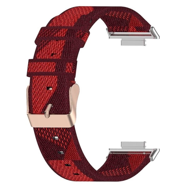För HuaweiWatch Fit 2 för Smart Watch Nylon Loop Strap Armband Andas handled Red stripes