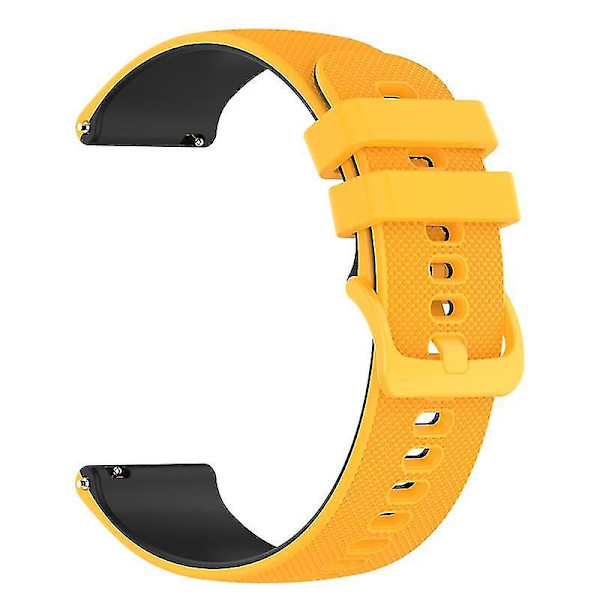 För Garmin Venu2 Plus/Venu Sq/Vivomove Grid Textur Silikon Armband 20mm Tvåfärgat Armband Yellow Black F Garmin Venu 2 Plus