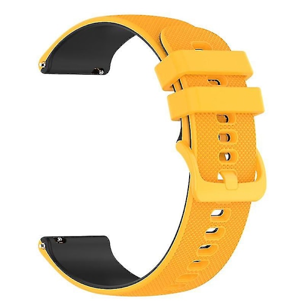 Garmin Venu2 Plus/Venu Sq/Vivomove -ruudukkoinen silikoniranneke, 20 mm, kaksiväri Yellow Black F Garmin Venu 2 Plus