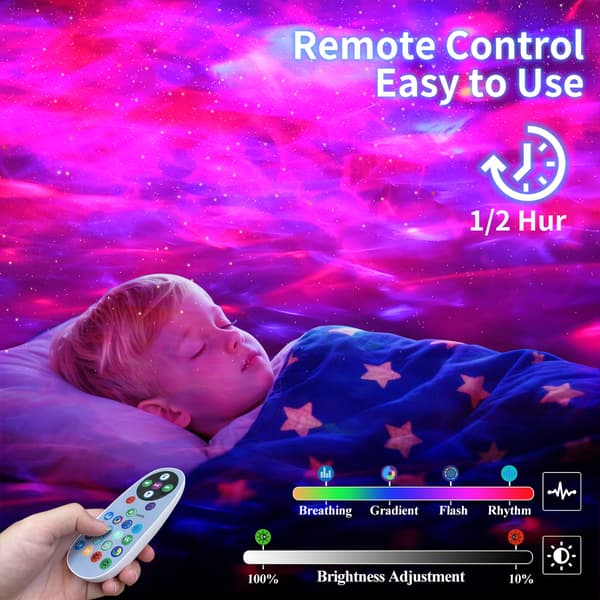 Projektor Galaxy Lys, 4 Lysmoduser Med Bluetooth-Høyttaler Og Fjernkontroll (Blå) Blue