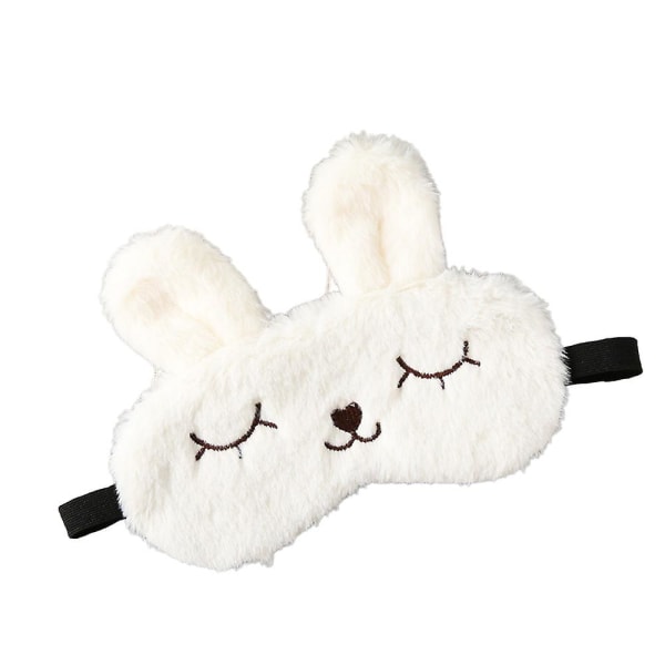 Bunny Sleeping Eye Mask Kanin Blød plys Blindfold Øjendæksel Rejse Øjenskygge Til Børn Voksen Beige