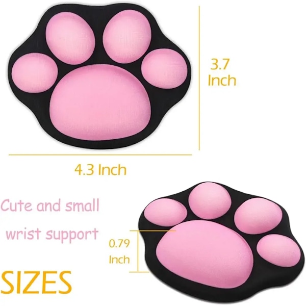 Söt Mus Handledsstöd Pad Katt Tass Mönster Bekväm Mjuk (Grå-Rosa)